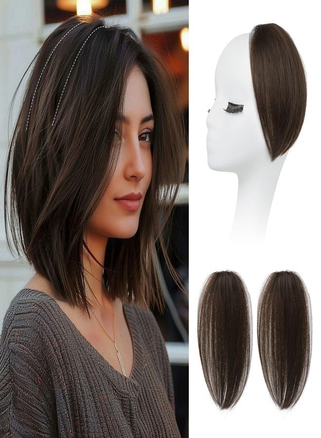 REECHO Clip in Hair Volumizer, Short Thick Clip in Hairpieces Adding Extra Hair Volume Extensions for Women with Thin Fine (Chocolate Brown, 8 Inch(Pack of 2)) - Image 1