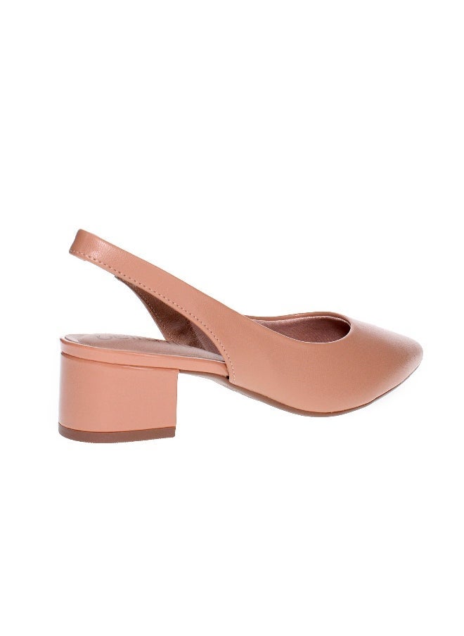 Beira Rio Beira Rio Ladies Mid Heel Sandals Beige | Made In Brazil  - Image 1