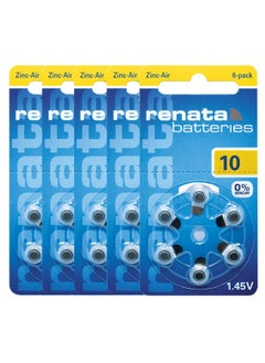 Renata 30-Pieces Renata (Size 10) Hearing Aid 1.45V Zinc-Air 0% Mercury Batteries  - Image 1