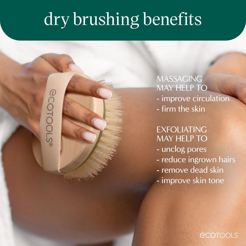 EcoTools Dry Body Brush, for Post Shower & Bath Skincare Routine, Removes Dirt and Promotes Blood Circulation, 1 Count - Image 3