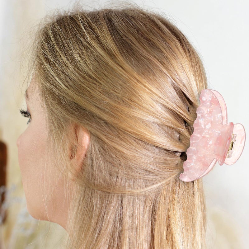 Yuxung 8 Pcs Large Acrylic Hair Claw Clips for Women Non-slip Strong Hold Jaw Clamps for Thick Thin Hair(French,Saturated Color) - Image 5