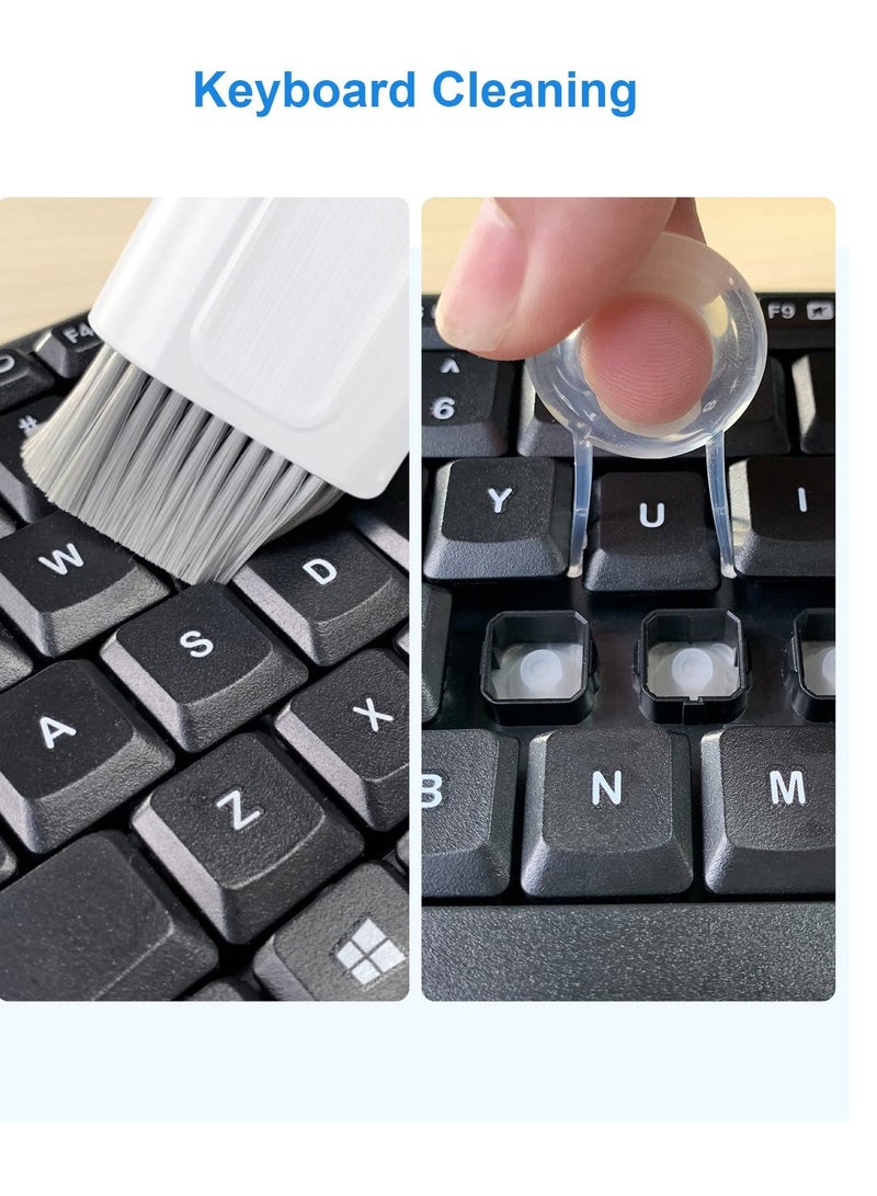 Multi-Function 8 in 1 Electronic Cleaner Kit for Earbuds, Phones, Keyboards, iPads, and Cameras in White - Image 3