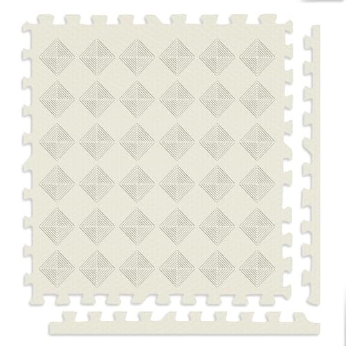Play Platoon Large Kids Mats for Floors 9 Tile 72 x 72 inch ExtraThick Interlocking Tiles 24 x 24 in Puzzle Mat Pieces with Border NonToxic Neutral Playmat Rug for Toddlers Children - Image 1