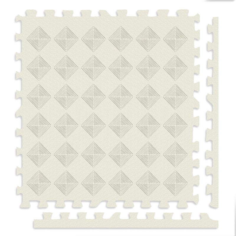 Play Platoon Large Kids Mats for Floors 9 Tile 72 x 72 inch ExtraThick Interlocking Tiles 24 x 24 in Puzzle Mat Pieces with Border NonToxic Neutral Playmat Rug for Toddlers Children - Image 2