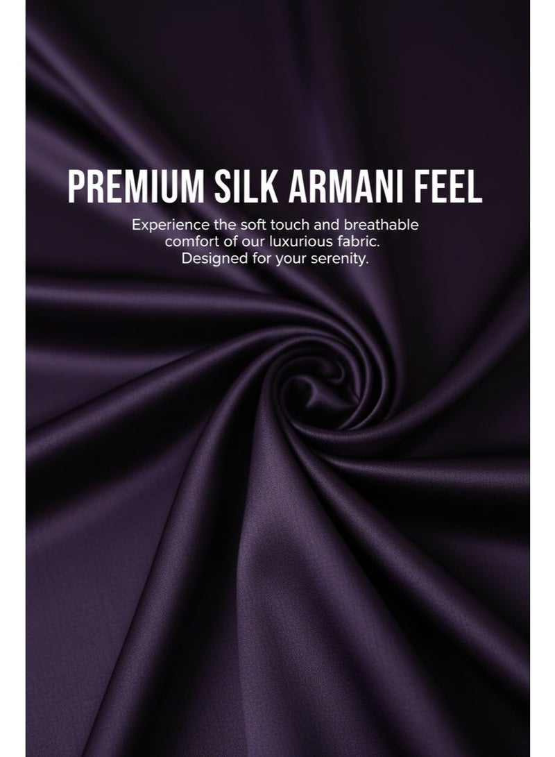 KESSAA Lamar Women’s Premium Prayer Isdal – Armani Silk Full-Coverage Salah Dress with Integrated Head Scarf | Non-Transparent Lightweight Fabric | Free Size Fits S–2XL | Modest Islamic Wear - Dark-Purple - Image 3