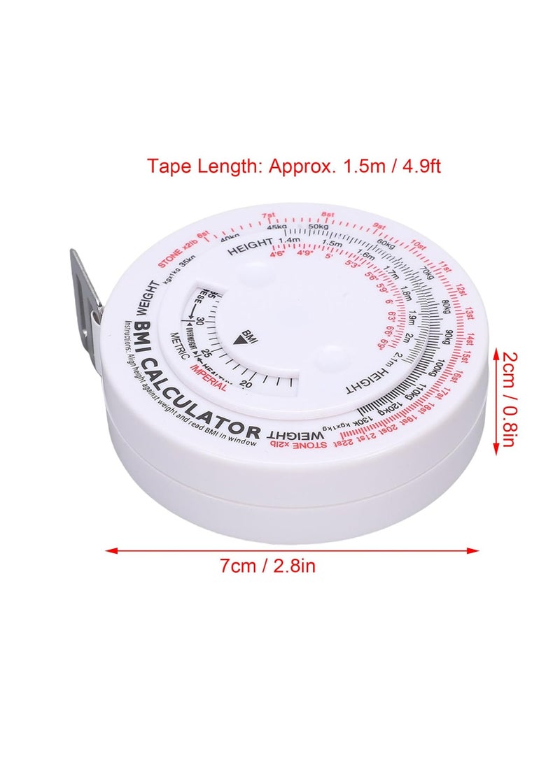 Waist Circumference Tape Measure BMI Wheel Calculator 1.5M Colorful Retractable Measuring Tape for Body Measurement - Image 2