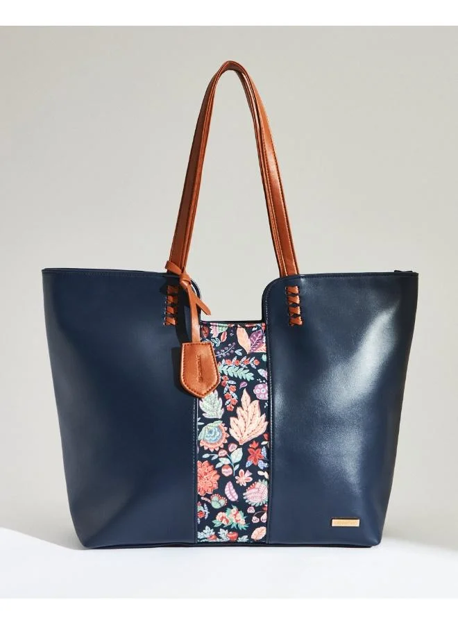 Chumbak Batik Bloom Tote, Navy