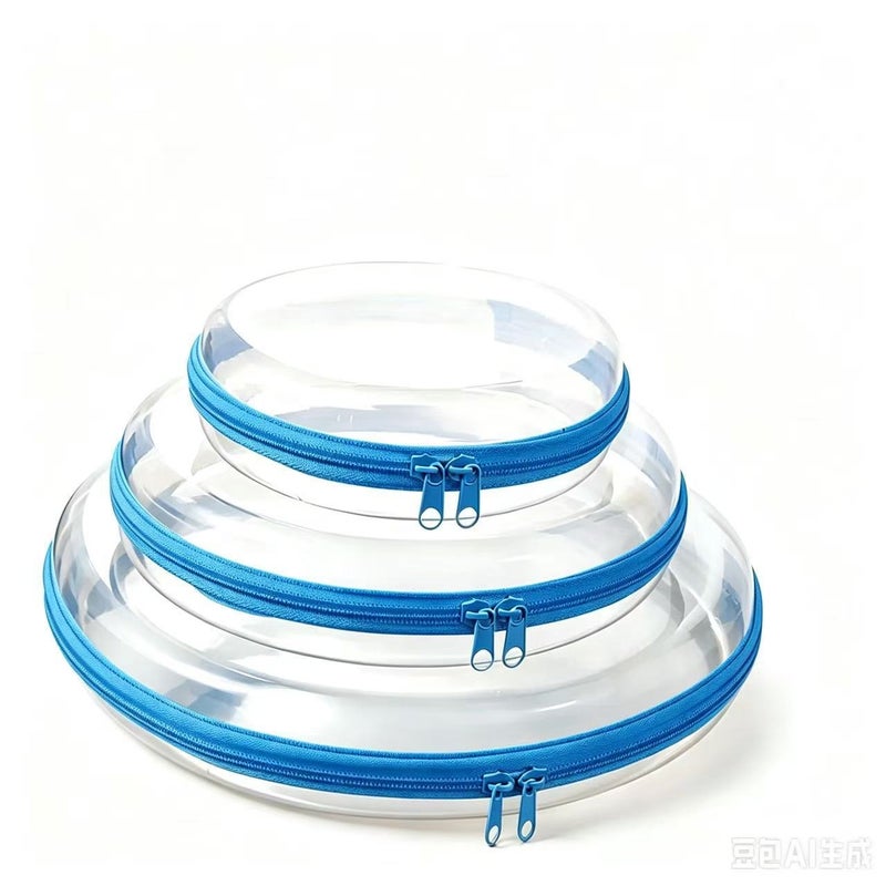 Multi-Functional Transparent Round Storage Bag Set - Waterproof, Durable & Portable Travel Organizer - Image 1