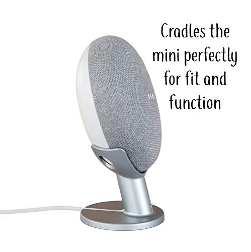 Mount Genie Pedestal for Nest Mini (2nd Gen) and Google Home Mini (1st Gen) | Improves Sound and Appearance | Cleanest Mount Holder Stand for Mini (Silver) - Image 5