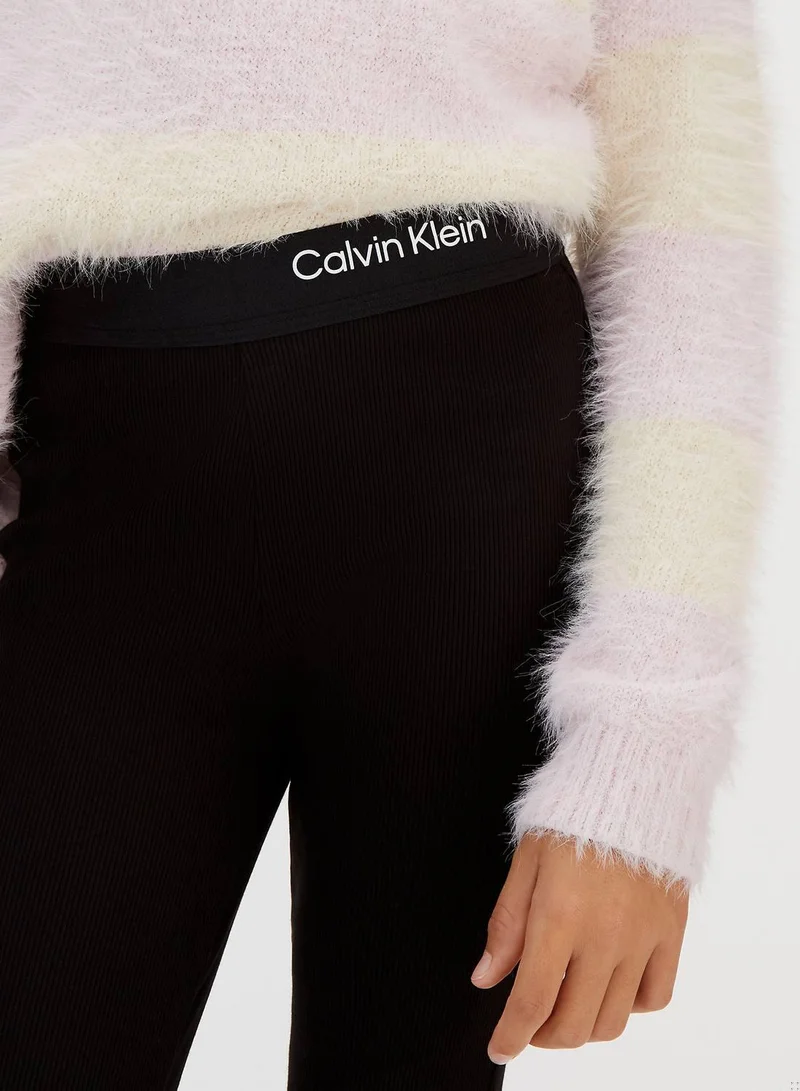 Calvin Klein Jeans Ck Black Rib Flare Pant for Women | Best Price UAE