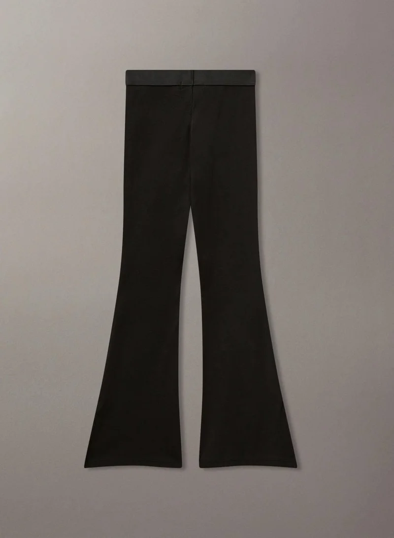 Calvin Klein Jeans Ck Black Rib Flare Pant for Women | Best Price UAE