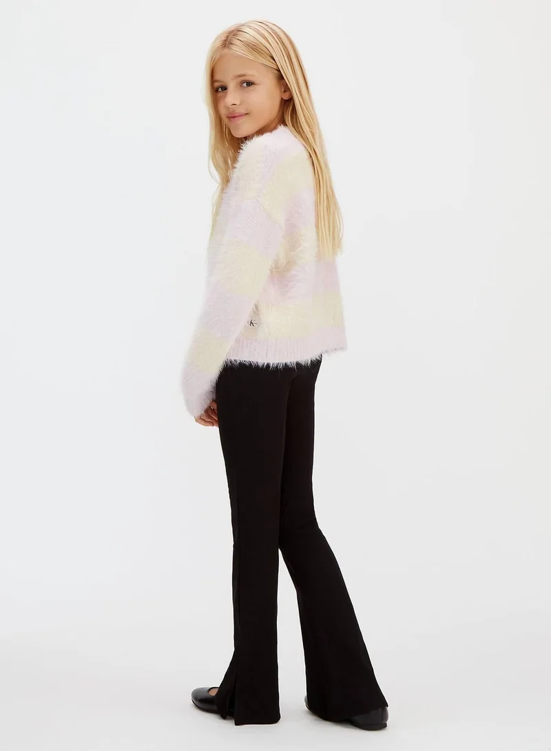 Calvin Klein Jeans Ck Black Rib Flare Pant for Women | Best Price UAE