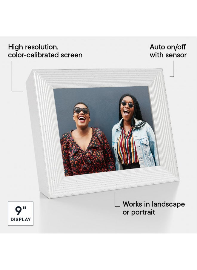 AURA - Aura Mason WiFi Digital Picture Frame | The Best Digital Frame for Gifting | Send Photos from Your Phone | Quick, Easy Setup in Aura App | Free Unlimited Storage | White Quartz - Image 1