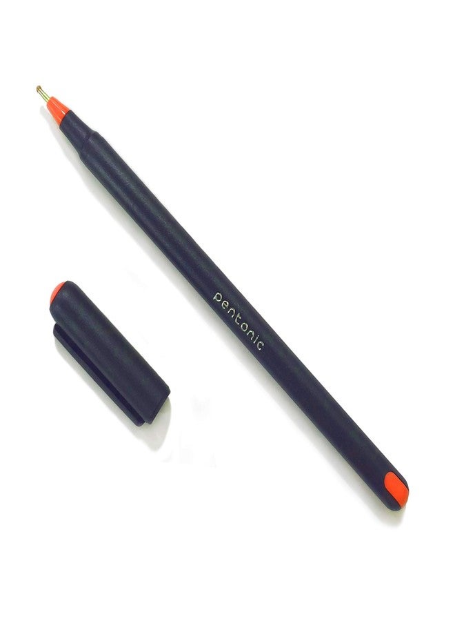 Pentonic Ball Pen Blister Pack | Tip Size 0.7 mm | Click Off Mechanism With Black Matte Finish Body | Comfortable Grip For Fast Flow Writing Experience | Multicolor Ink, Pack Of 20 Pens - Image 2