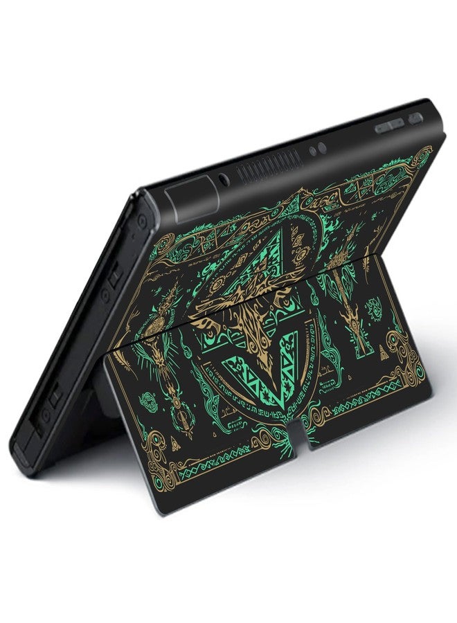 playvital Protective Skin Sticker for Nintendo Switch OLED, Decal Sticker Vinyl Compatible with Joycon&Console&Dock&Grip, Kingdom Totem - Image 5