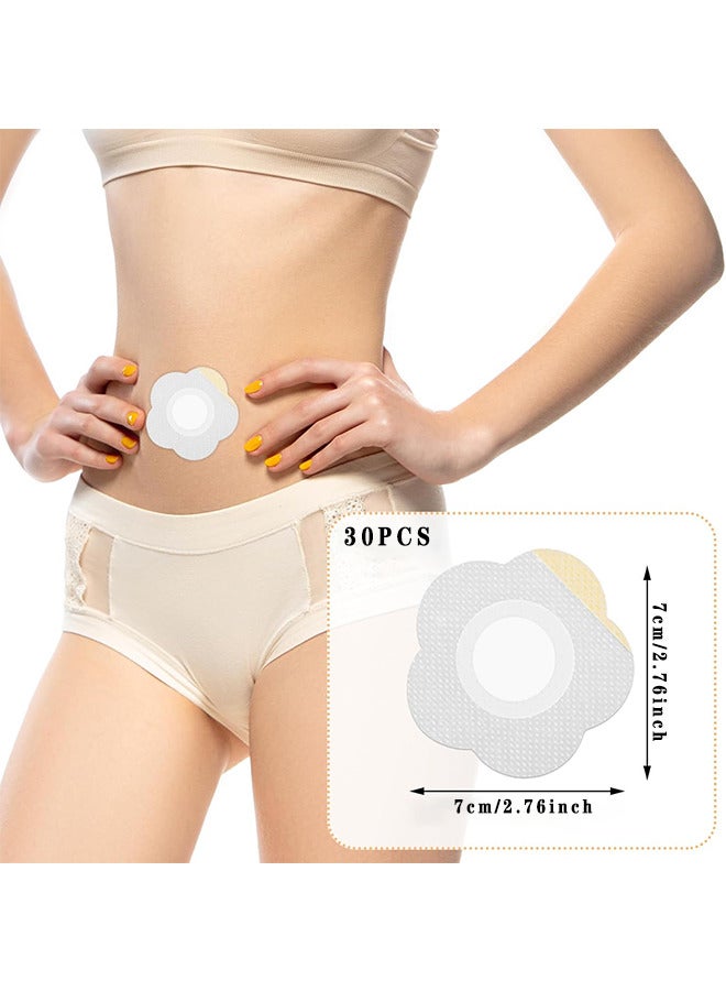 30 قطعة غلاف زيت الخروع لزر البطن ، غلاف زر البطن ذاتي اللصق عالي امتصاص الماء لزيت الخروع غلاف زيت مقاوم للماء غير مدرج (أبيض) - Image 2