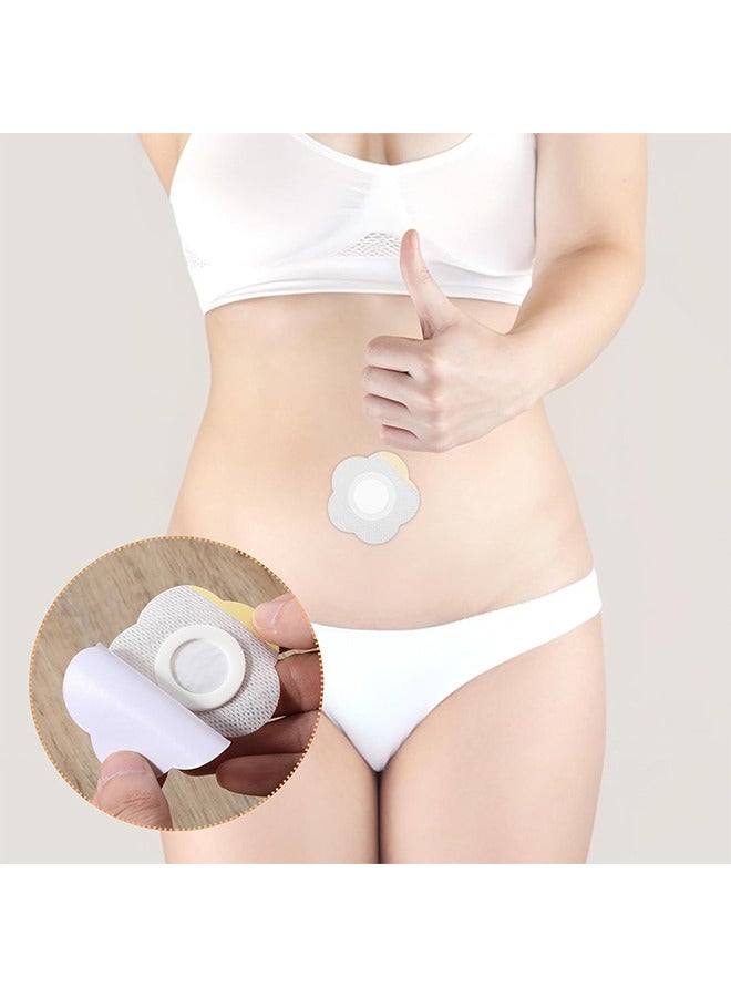 30 قطعة غلاف زيت الخروع لزر البطن ، غلاف زر البطن ذاتي اللصق عالي امتصاص الماء لزيت الخروع غلاف زيت مقاوم للماء غير مدرج (أبيض) - Image 5