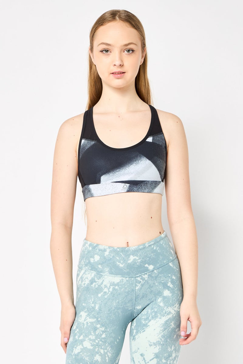 Reebok Women Brand Logo Non Padded Training Sports Bra, Multicolor - Image 1