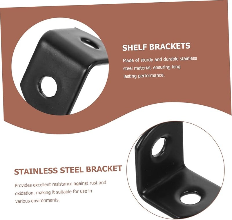 Jojofuny 50Pcs L Shaped Stainless Steel Corner Brackets For Shelves Storage Joint Fastener - Image 4