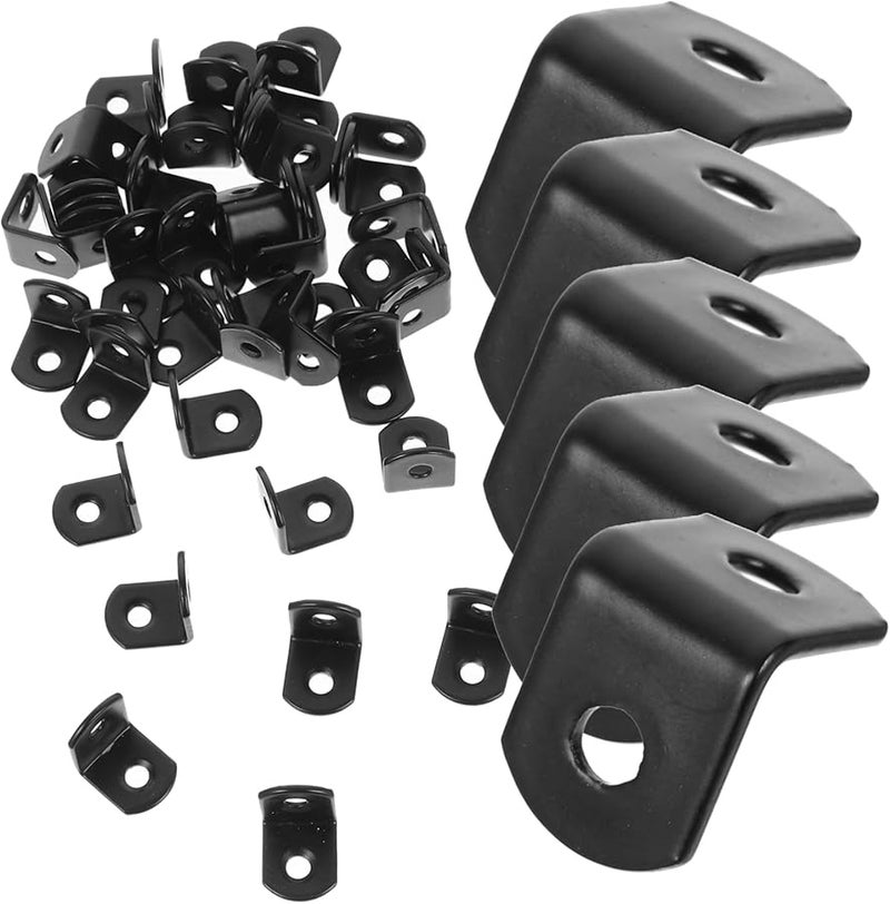 Jojofuny 50Pcs L Shaped Stainless Steel Corner Brackets For Shelves Storage Joint Fastener - Image 1