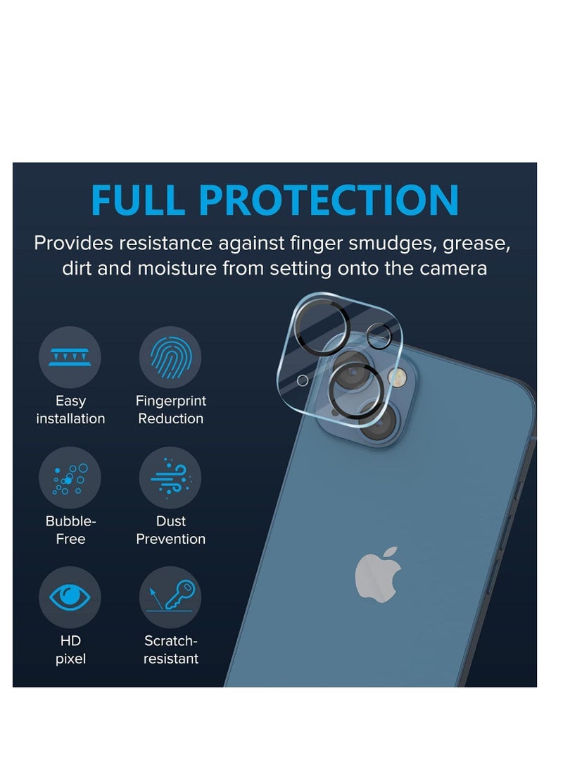 glassology Camera Lens Screen Protector for iPhone 14 /14 Plus 9H Hardness Transparent HD Protective Tempered Glass Protector Film Does Not Affect Night Shots  - Image 4