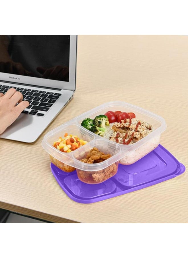 Generic High-quality plastic rectangular lunch box - 2.2 liters - Code 1385 - transparent with a different color lid.  - Image 3