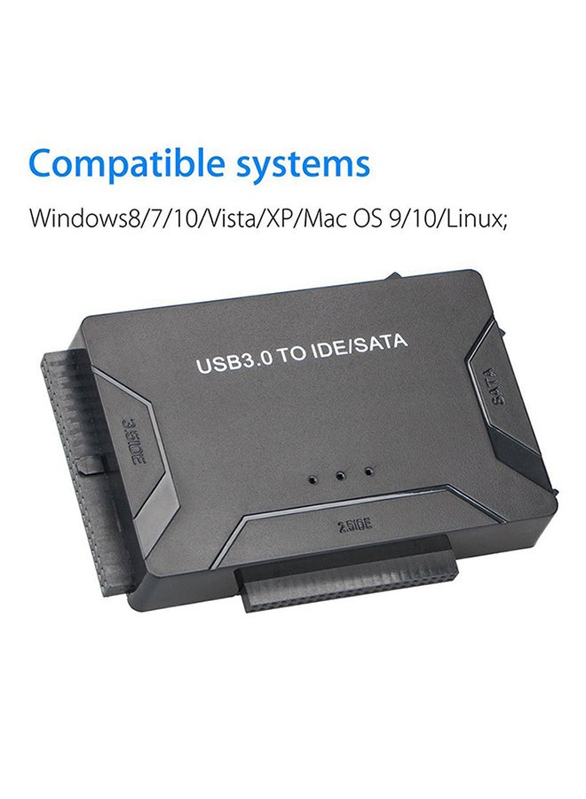 USB 3.0 To IDE/SATA Converter External Hard Drive Adapter Black - Image 2