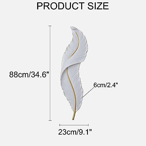 Qufute Feather wall Light Feather Lamp Modern led Wall Sconce White Elegant Feathers Design Creative Unique wall Art Decor Feathers Wall Lighting for Living Room Bedroom Hallway3 Color Mode - Image 3