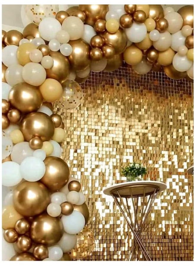 Gold Foil Backdrop 2m Length 1m Width Glitter Foil Backdrop for Wedding Birthday Baby Shower Party Decoration - Image 2