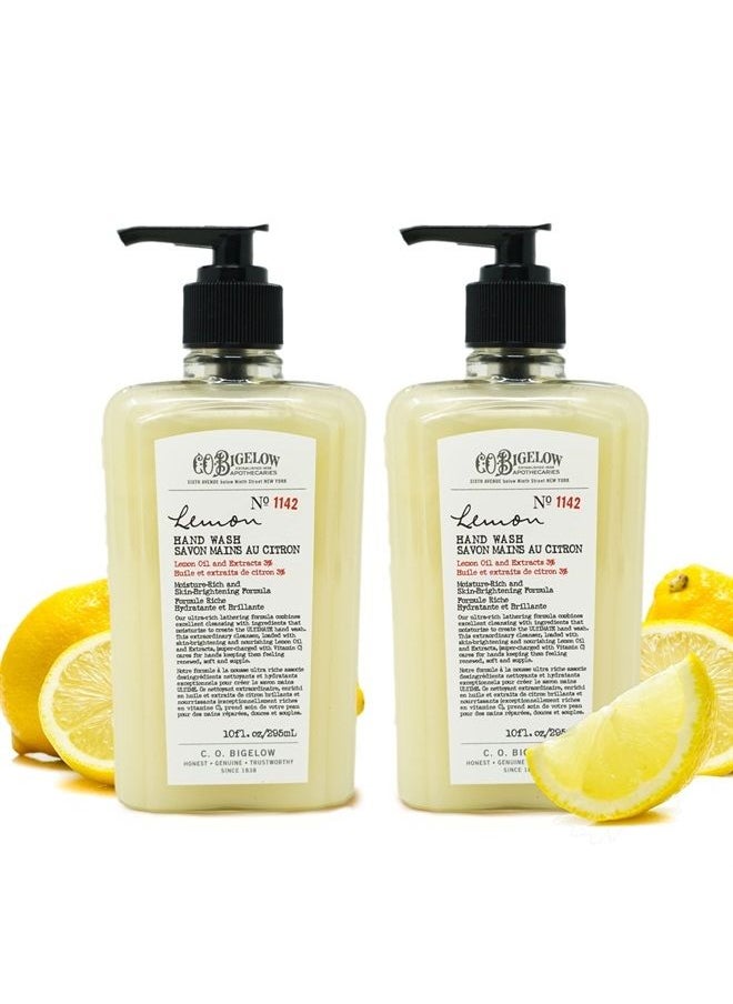 C. O. Bigelow - C.O. Bigelow Lemon Hand Wash - No. 1142, Moisturizing Liquid Hand Soaps with Lemon Extract & Vitamin C, Cruelty Free & Gentle for All Skin Types, 2 Pack, 10fl oz. each - Image 1