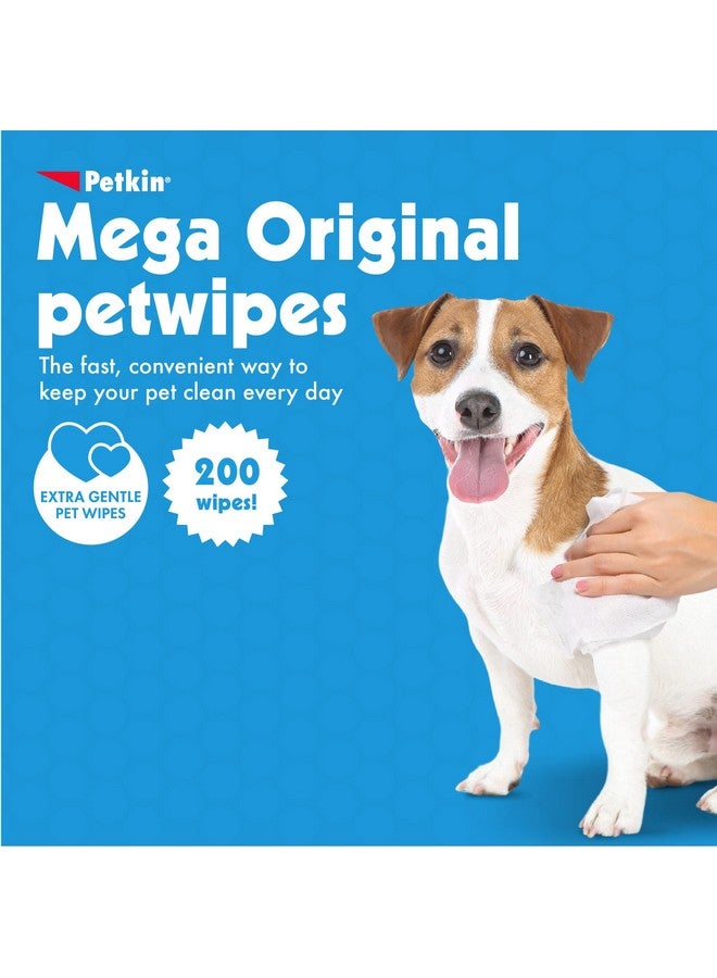 بيتكين مناديل Petkin Mega PetWipes، 200 منديل - مناديل مبللة للحيوانات الأليفة للكلاب والقطط - للوجه والكفوف والأذنين والجسم ومنطقة العين - مناديل تنظيف الكلاب فائقة الراحة، مثالية للمنزل أو السفر - سهلة الاستخدام - Image 2