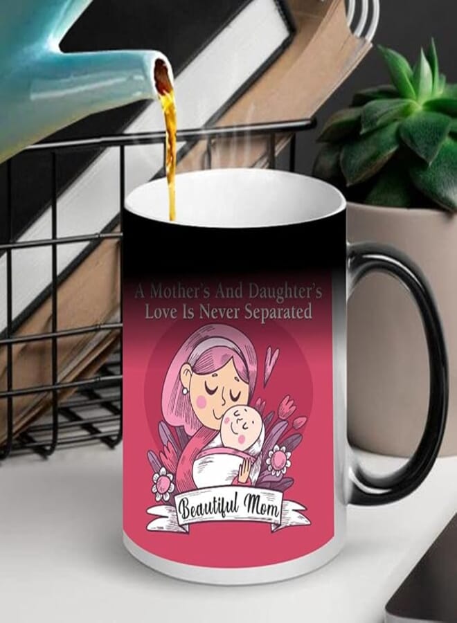 Funky Store Ceramic, Magic Coffee Mug of 11oz As Mothers-Day Gifts for Mom, Beautiful Mom Printed (Multicolour)