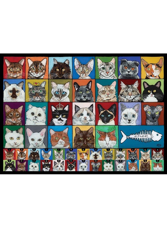 Hennessy Puzzles Alphacats Jigsaw Puzzle 1000 Piece New From Artist Melinda Curtin - Image 1