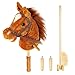 Morytale Stick Hobby Horse Riding Toy Plush Stick Horse for Toddlers Ages 3 Horses Ride on Toy Fun Pretend Play with Wooden Wheels and Real Pony ClipClop Sounds 39 InchesLight Brown - Image 4