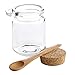 Quupy QUUPY 1Pcs 250ml/8.5oz Empty Clear Glass Storage Container Jar Bottle Vials with Cork Stopper and Wooden Spoon for Home - Image 2