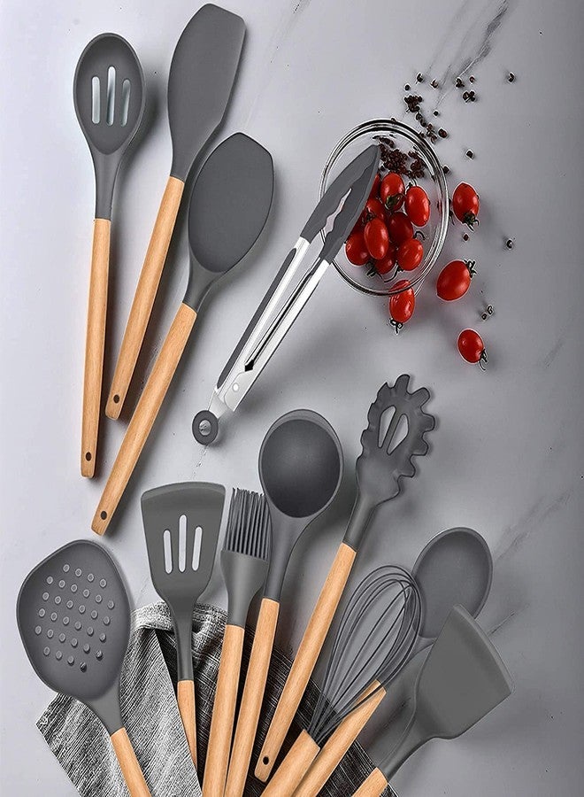 DARKZONE 11PCS Kitchen Utensil Set with Holder Non-Stick Cookware Silicone Spatula Set with Kitchen Utensil Holder Silicone Kitchen Set Silicone Cooking Utensils for Your Beautiful Kitchen(Multi Color) (11 Pieces Set) - Image 4