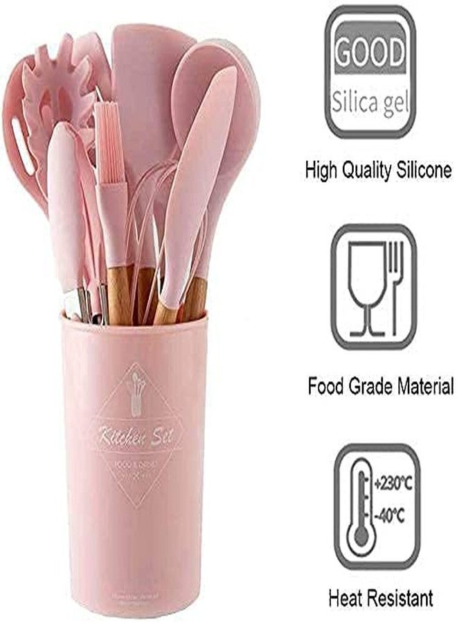 DARKZONE 11PCS Kitchen Utensil Set with Holder Non-Stick Cookware Silicone Spatula Set with Kitchen Utensil Holder Silicone Kitchen Set Silicone Cooking Utensils for Your Beautiful Kitchen(Multi Color) (11 Pieces Set) - Image 3