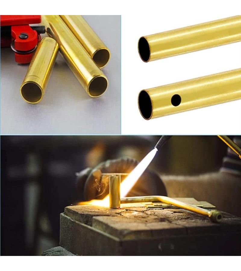 2 Brass Pipes 6x5x500mm for DIY Projects Craft Metal Tubing Hollow Round Tubes Assorted Sizes - Image 2