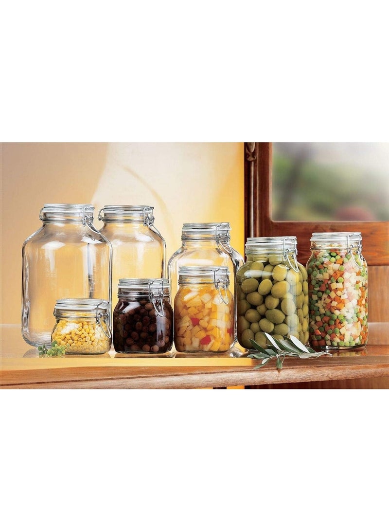 Super Glass Clip Jar with Airtight Seal, Clear Glass Storage Container with Metal Clamp Lid, 5 L Capacity Jar for Kitchen Canning Cereal, Pasta, Sugar, Beans, Spice - Image 4