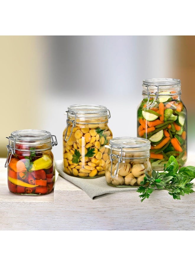 Super Glass Clip Jar with Airtight Seal, Clear Glass Storage Container with Metal Clamp Lid, 5 L Capacity Jar for Kitchen Canning Cereal, Pasta, Sugar, Beans, Spice - Image 5