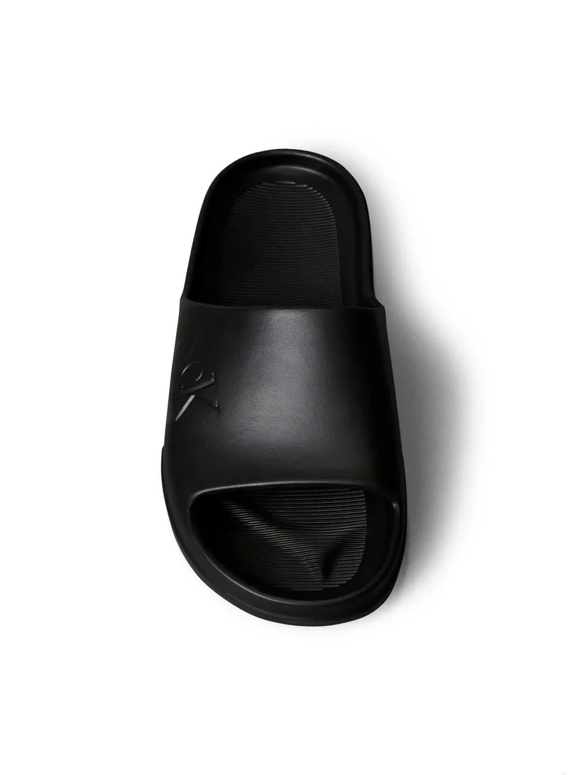 Calvin Klein Jeans Triple Black Chunky Logo Sliders for Men | Best Price UAE