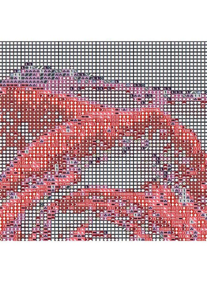 NIBEMINENT Rose Flower Pattern DIY 5D Cross Stitch Kit Black/Red/Clear - Image 4