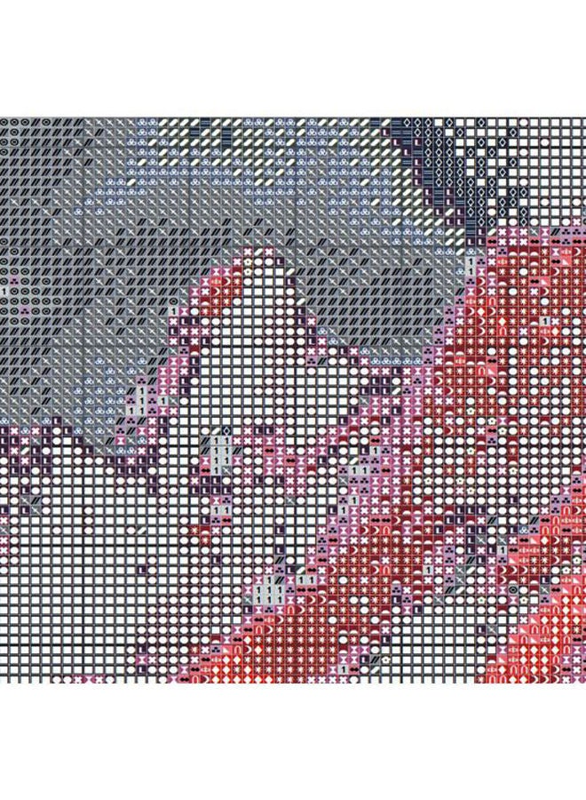 NIBEMINENT Rose Flower Pattern DIY 5D Cross Stitch Kit Black/Red/Clear - Image 2