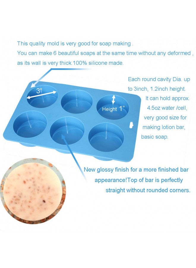 X-Haibei Big Round Silicone Mold, Cylinder Circle Basic Plain Soap Lotion Bar Molds, Round Soap Making Mold, Candle Mold Dia. 3-inch - Image 4