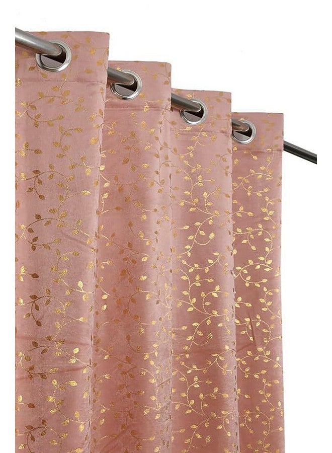 Fabrilia Soft Velvet Printed Window Curtains for Living Room/Bedroom (5 Feet Long, Blush Pink, Pack of 1 Piece) - Image 1