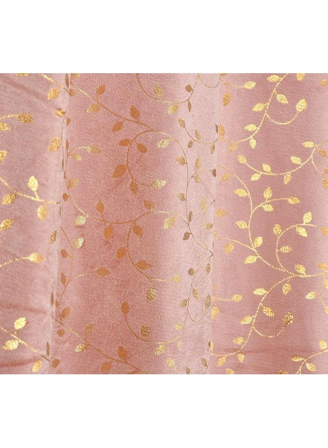 Fabrilia Soft Velvet Printed Window Curtains for Living Room/Bedroom (5 Feet Long, Blush Pink, Pack of 1 Piece) - Image 3