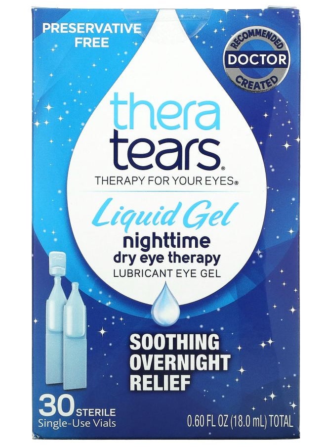 TheraTears - Nighttime Dry Eye Therapy Lubricant Eye Gel 30 SingleUse Vials - Image 1