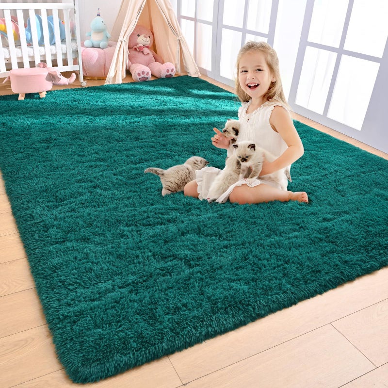 Arogan Shag منطقة سجادة لغرفة النوم 4x6 أقدام سجاد قابلة للغسل لغرفة المعيشة غير انزلاق السجاد السجاد الأرضية غير المنقولة - Image 1