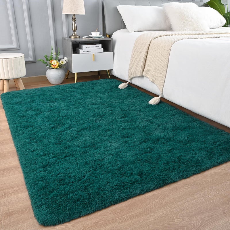 Arogan Shag منطقة سجادة لغرفة النوم 4x6 أقدام سجاد قابلة للغسل لغرفة المعيشة غير انزلاق السجاد السجاد الأرضية غير المنقولة - Image 3