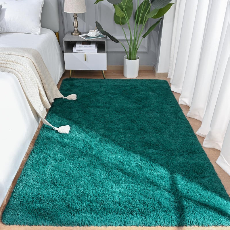 Arogan Shag منطقة سجادة لغرفة النوم 4x6 أقدام سجاد قابلة للغسل لغرفة المعيشة غير انزلاق السجاد السجاد الأرضية غير المنقولة - Image 2